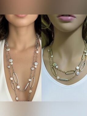 Brighton PEBBLE PEARL Bead & Link Strand Station EXCELLENT CONDITION